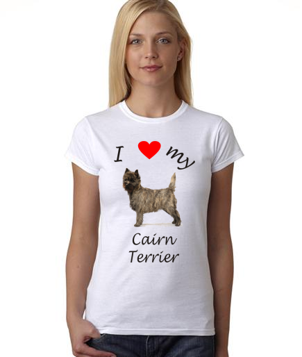 Dogs - I Heart My Cairn Terrier on Womans Shirt